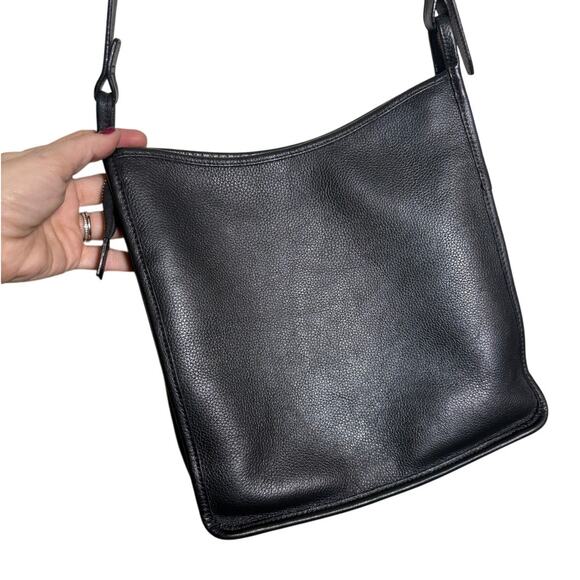 Longchamp Foulonné Medium Leather Crossbody Bag – Black Pebbled Leather Handbag - Picture 8 of 12